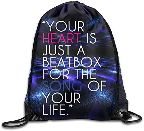 Your Heart Is Just A Beatbox For The Song Of Your Life Drawstring Storage Bag Sport Bag For Men &amp; Women School Travel Backpack