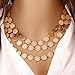 Kikole Statement Choker Necklace Coins Multilayer Bib Chain Necklace Jewelry for Women