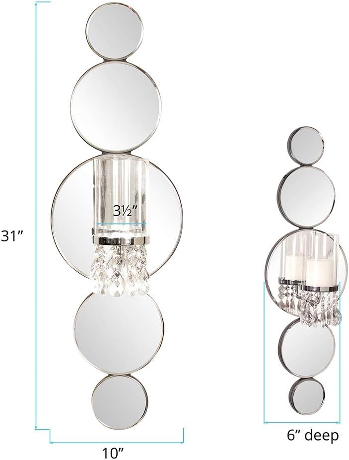 Howard Elliott Mirrored Wall Sconce Accent Piece, 31 x 10 Inch, 99042: Home & Kitchen
