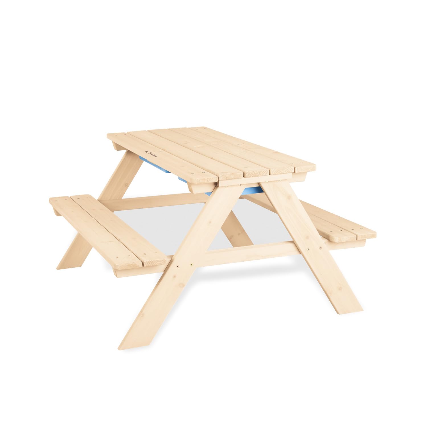 PINOLINO Children's Seat Set for 4, Including 2 Tubs and Removable Worktop, for Children from 2 Years, Made of Solid Wood, Natural
