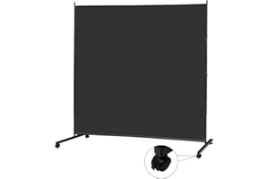 MAYOLIAH Large Single Panel Room Divider on Wheels, 71”W x 75”H Rolling Privacy Screen, Portable Wall Divider for Home Office