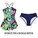 JOYMODE Women's Leaves Print Halter High Neck Two-Piece Swimsuit Beach Swimwear Bathing Suit