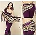 Pilot-trade Women's Triangular Belly Dancing Hip Scarf Wrap Skirt with Gold Coins Purple