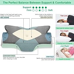 Elviros Cervical Memory Foam Pillow for Neck and