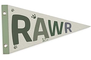 Dilemat Dinosaur Room Decor,Dinosaur Room Decor for Boys Pennant Felt Banners Flags,Funny Green Dinosaur Footprint Wall Hanging Banner Decor for Toddler Boys Nursery Bedroom Playroom 7.4x14 Inch