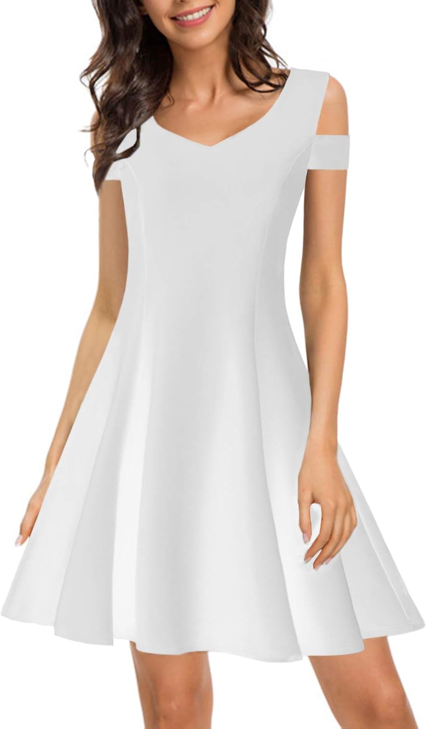 HELYO Women's Elegant Cold Shoulder Dinner Party Dress