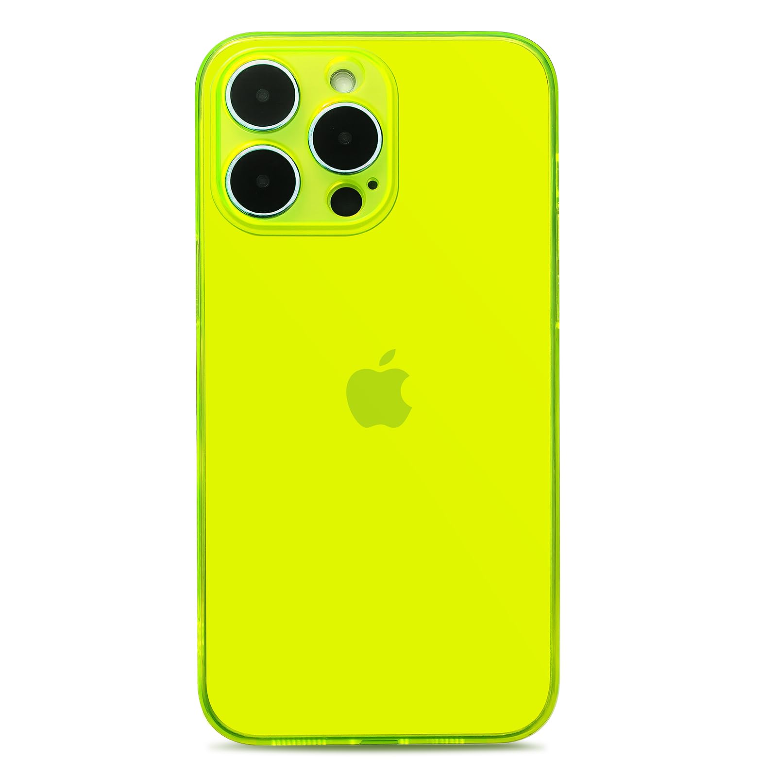Qekaum Compatible with iPhone 16 Case, Neon Clear Case with Camera Lens Cover for Women Girls Slim Soft Silicone Protective Transparent Girly Case for iPhone 16, Neon Yellow
