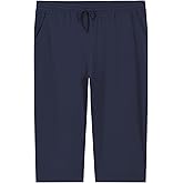 Weintee Women's Plus Size Drawstring Cotton Knit Capris with Pockets