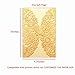 KAZIPA 25 PCS Laser Cut Invitation Cards, 4.7''x 7'' Gold Invitation + Blank Paper + Envelope for Wedding Anniversary Bridal Shower Birthday (Gold+Ivory)
