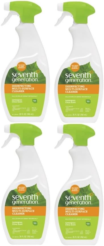 Elle Gourmet Disinfecting Multi-Surface Cleaner - Spray - 26 oz (1.62 lb) - Lemongrass Citrus Scent (4 Pack)