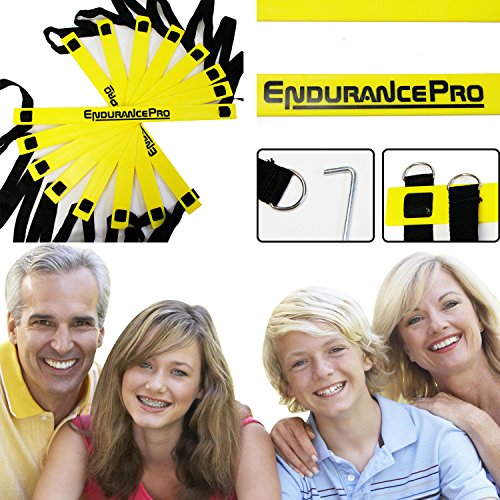Endurance Pro Footwork Ladder with Ladder Drills eBook Bag Pegs-Ideal Agility Ladder Speed and Agility Training Equipment for Football, Soccer, Multi-Sport Training