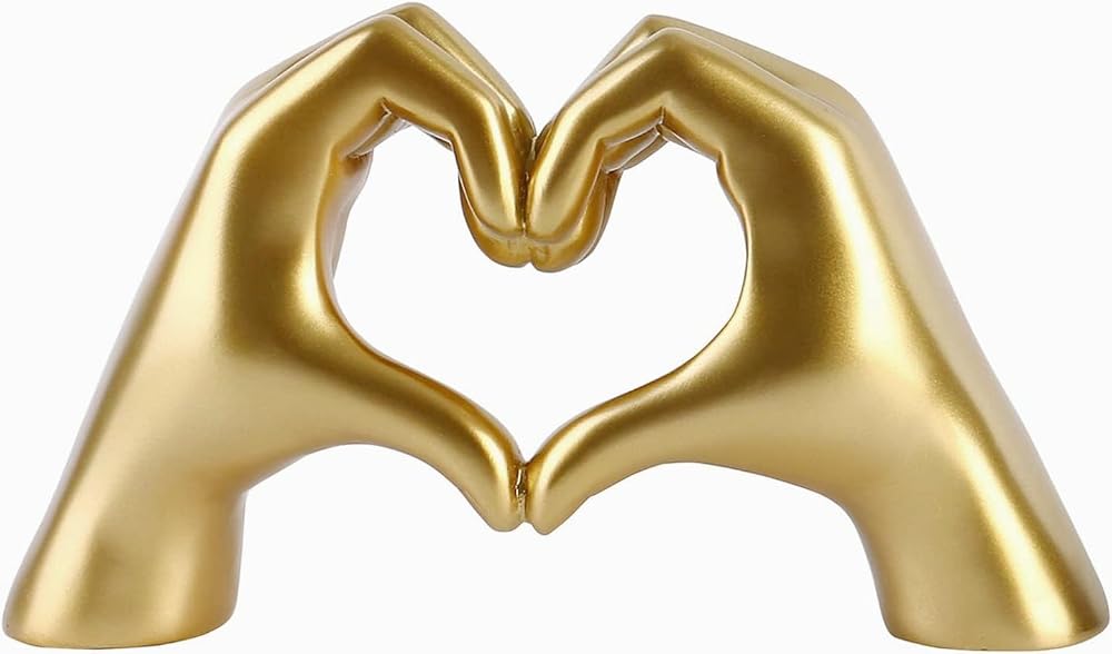 Kityemo Love Finger Statue Gold Modern Art Sculpture Gesture Decor Large