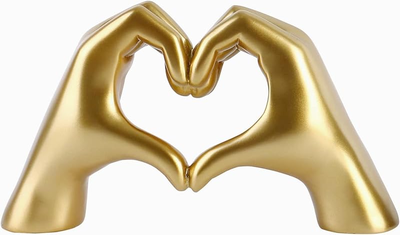 Kityemo Love Finger Statue Gold Modern Art Sculpture Gesture Decor Large