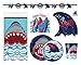 Shark Theme Party Supplies - Plates, Cups, Napkins and Decorations - Boys Pool or Birthday Party Supplies (Deluxe - Serves 16)