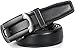 Mio Marino Ratchet Belts for Men - Genuine Leather Dress Belt - Automatic Buckle (Open Oval - Black, Adjustable from 28