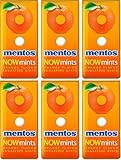 Mentos Now Mints - Orange - Sugar Free - Net Wt. 1.09 OZ (31 g) Each - Pack of 6