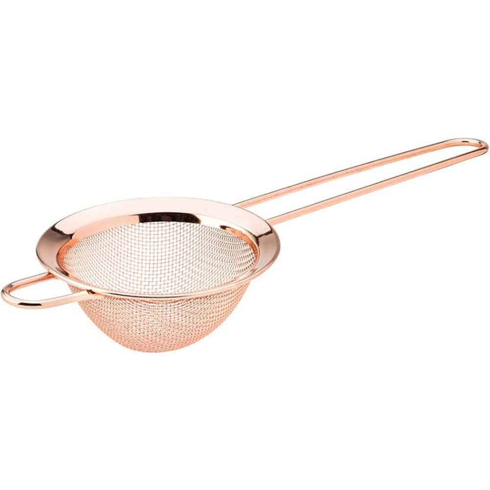 Cocktail Strainer, Stainless Steel Fine Mesh Filter Bartender Conical Colander Bar Accessories for Tea, Juice and Coffee - Rose Gold