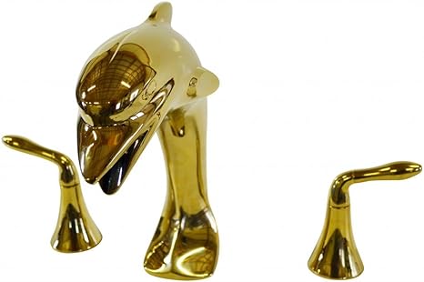 Allbrass Polished Brass Pvd Gold Dolphin Tub Faucet 10 Tall