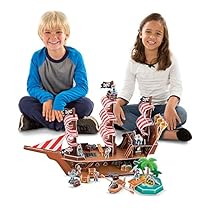 Melissa & Doug Pirate Ship 3-D Puzzle and Ship in One  (100+ pcs, 21 x 16 x 5.25 inches, assembled)