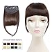 Fashion Clip in Bangs Dark Brown Fringe Hair Extensions Synthetic Hairpieces Clips on Hair Bang False Short Flat Bangs Two Side (Clip in Bang, 4#)