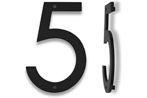 HOUSEDIGITS 10 Inch Black Floating House Numbers for Outside – Large Modern Address Sign for House, ABS Weatherproof Home Sign with Mounting Template & Screws Kit, Easy Installation for Gate, Garage (5)