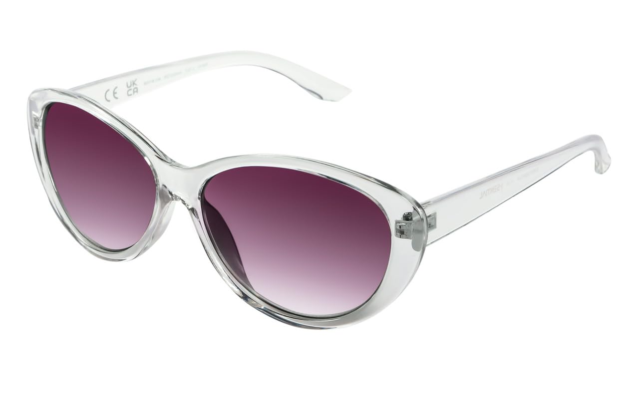 I-Sential Reading Sunglasses Womens Designer Translucent Clear Frame UV400 Sun Readers Tinted Glasses & Case 1.25 — image 1