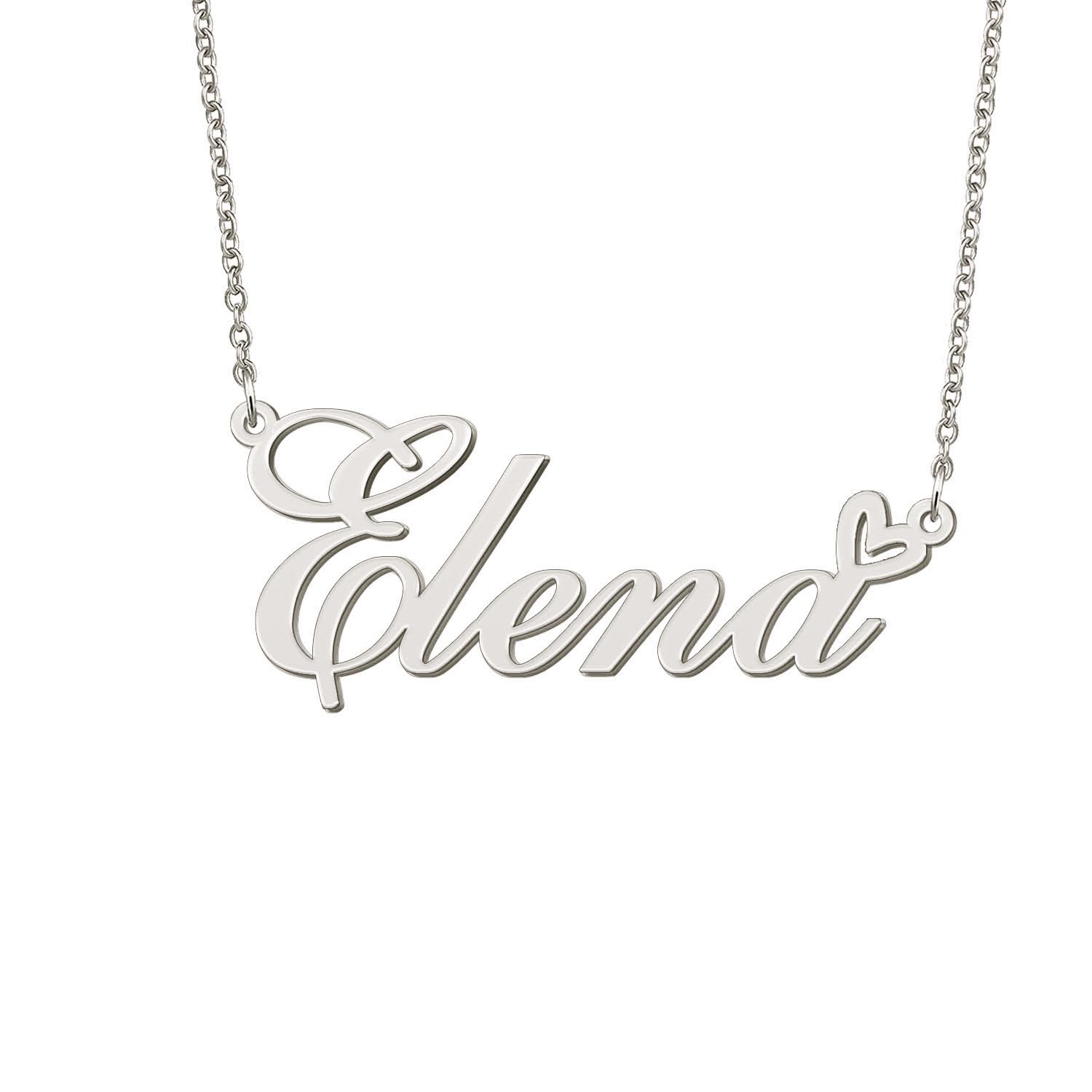 BYBWBL Elena Name Pendant Necklace Silver Color