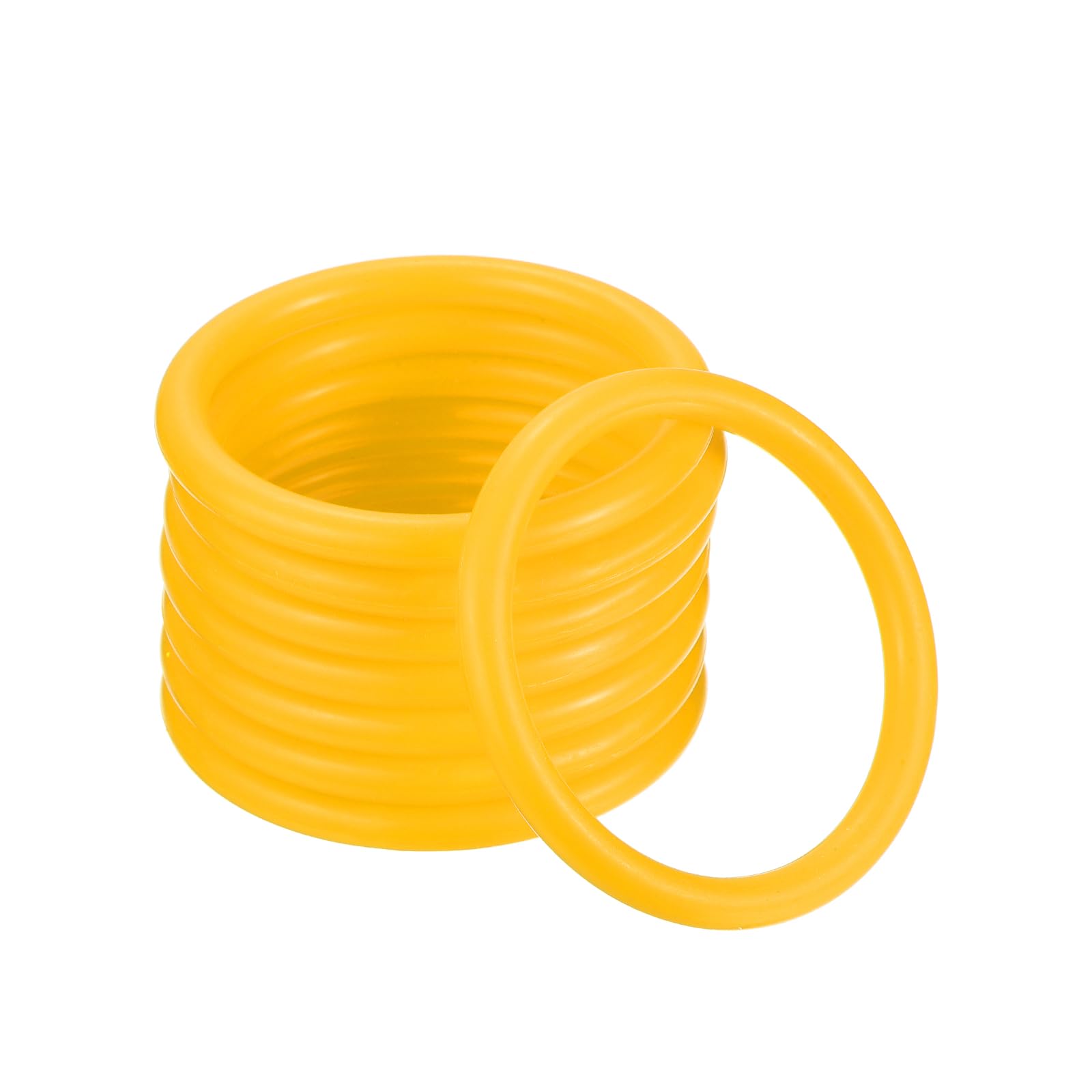 M METERXITY 12 Pack Carnival Toss Rings - Plastic Round Throw Hoops, Apply to Parties/Interactive Games (2.36", Yellow)