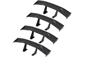 BokWin 2Pcs Universal Car Mini Spoiler Wing, Auto Car Tail Wing Mini Auto Carbon Fiber Texture Decoration Without Perforation Tail Decoration, 6.7 Inch Length (Black)