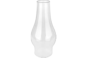 SUNJIKA Hurricane Lamp & Oil Lamp Chimney Replacement Shade – Round Base Clear Glass, 3-Inch Diameter, Fits Most Kerosene Globes (1 Pack) ﻿