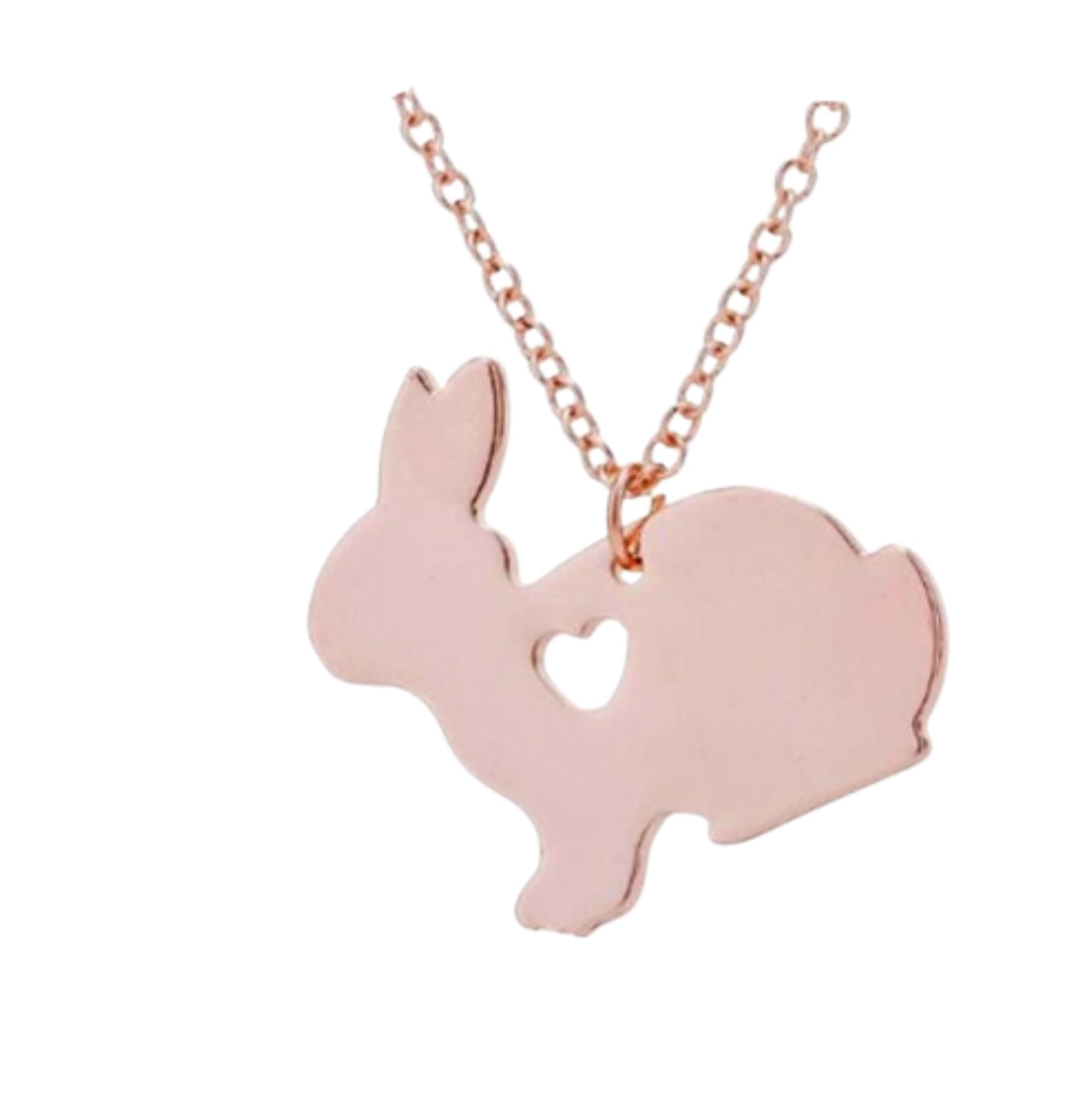 CrownOfRibbons Rose Rabbit Necklace, Cute Bunny Jewellery for Women or Girls in a Gift Bag