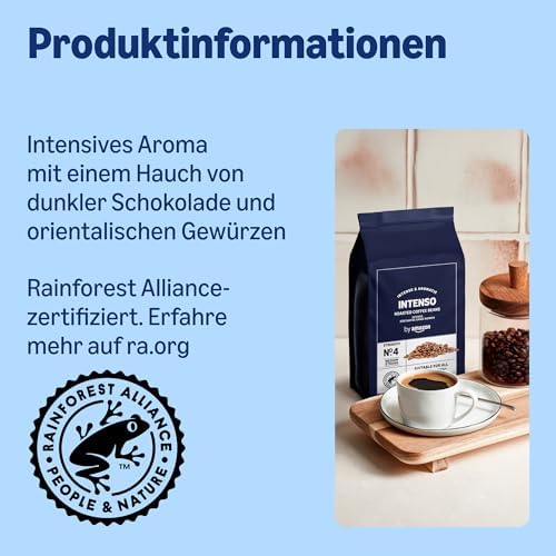 Intenso Kaffeebohnen, Leicht Geröstet, 1kg (2 Packungen à 500g) – Rainforest-Alliance-zertifiziert