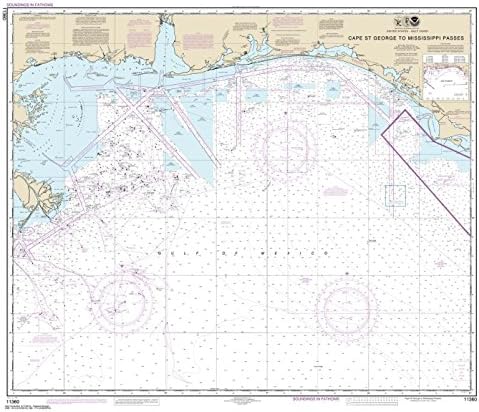 Paradise Cay Publications, Inc. NOAA Chart 11360: Cape St. George to Mississippi Passes, 34.5 X 41.4, Traditional Paper
