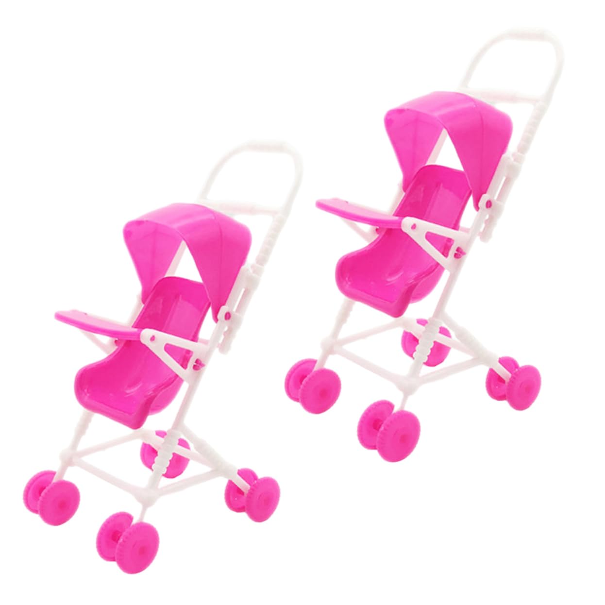 Toyvian 2pcs Simulation Stroller Kids Toy Doll House Toys Stroller Sundries Rack Doll Stroller Adornment Play Stroller Mini Furniture Adornment Doll Pushchair Child Game House Cart Plastic