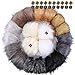Auihiay 20 Pieces Faux Fur Pom Poms Ball Removable Fluffy Pompoms with Press Button for Knitting Hat Shoes Scarves Bag Accessories (Mix Color, 10 cm)