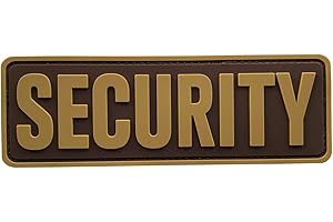 uuKen Coyote Tan Security Officer Tactical PVC Patch 6x2 inches with Hook Fastener Back for Jacket Plate Carrier Uniforms Vest and Tactical Clothing