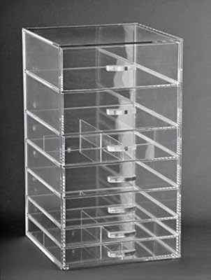 Amazon Com Acrylic Cosmetic Cube Organizer Makeup Case 7 Drawer