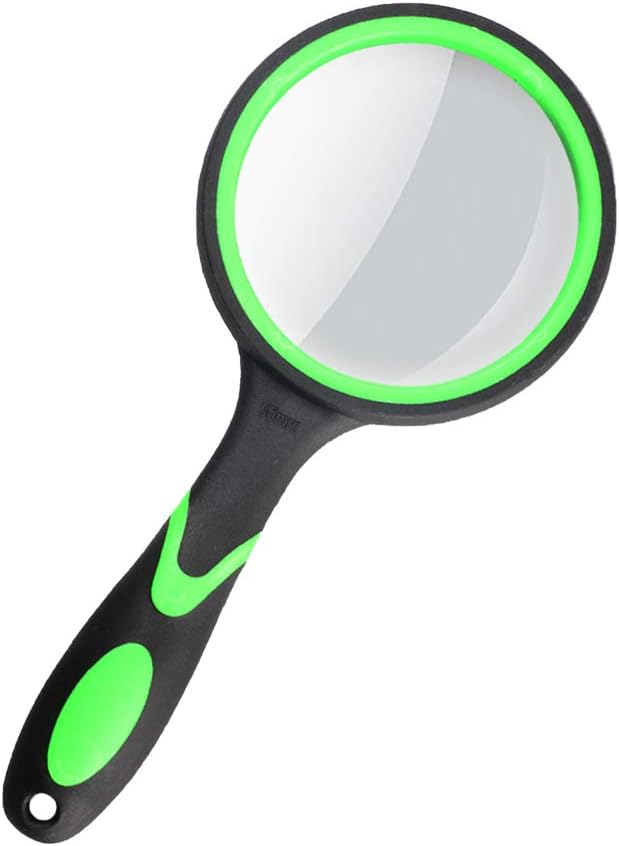 Magnifying Glass 10X Handheld Reading Magnifier for Seniors & Kids, Thickened Magnifying Lens