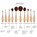 Oval Toothbrush Makeup Brush Set, 10pcs Deluxe Rose Gold Toothbrush Make-up Brushes Powder Foundation Contour with Case Box