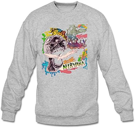 Men's NIRVANA Skeleton Eagle Classic Long Sleeve Hoodie S Gray