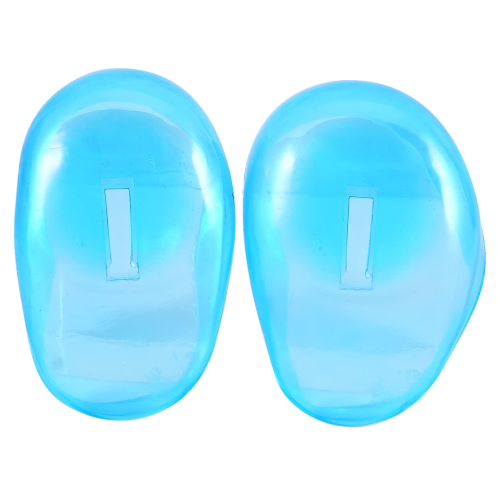 FILFEEL Ear Cover, 2PCS Blue Salon Hair Dye Clear Blue Silicone Ear Shield Barber Shop Anti-Staining Earmuffs Protect