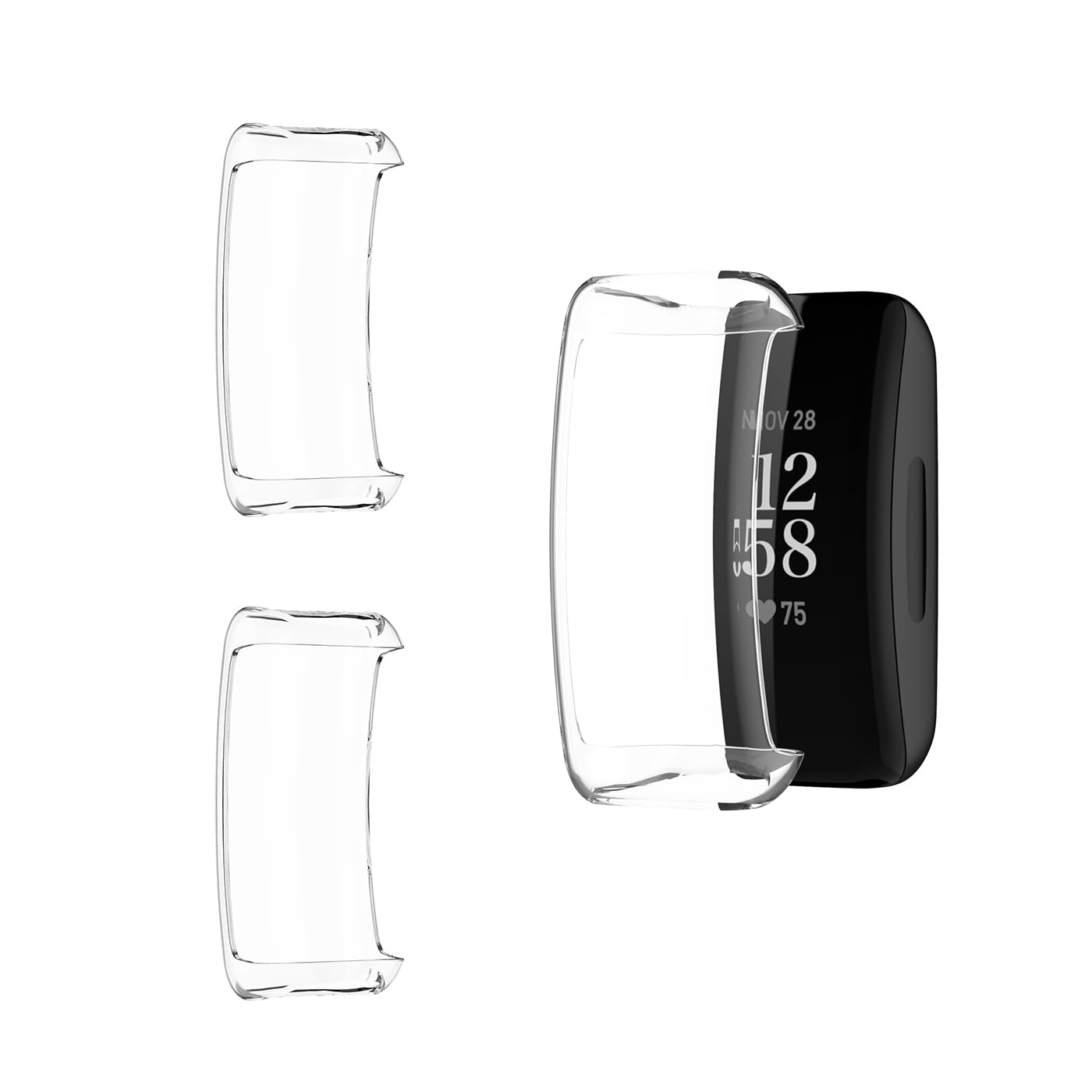 HOMTERN 3-Pack Compatible with Fitbit Inspire 3 Case And Inspire 2 Case, Soft TPU Protective Lightweight Shell drop-proof Scratch-Proof Flexible Screen Full Covered Case,3-Pack Clear