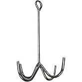 Intrepid International Chrome Finish 4 Prong Horse Tack Cleaning Hook - Robust Equestrian Gear Organizer with Impressive Weight Capacity and Corrosion Resistance