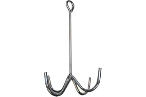 Intrepid International Chrome Finish 4 Prong Horse Tack Cleaning Hook - Robust Equestrian Gear Organizer with Impressive Weight Capacity and Corrosion Resistance