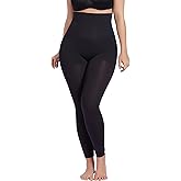 CURVEEZ Thigh Slimmers Shapewear for Women: Tummy Control Body Shaper, Butt Lift, Compression Sheer Leggings Footless Tights