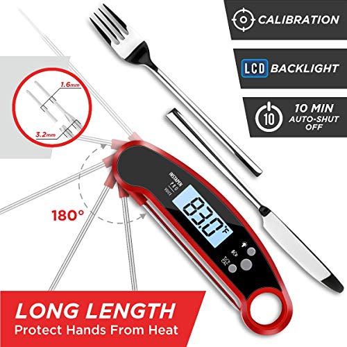 Kizen Instapen Pro Instant Read Meat Thermometer - Best Waterproof Thermometer with Talking Function, Backlight & Calibration. Digital Food Thermometer for Kitchen, Outdoor Cooking, BBQ, and Grill!