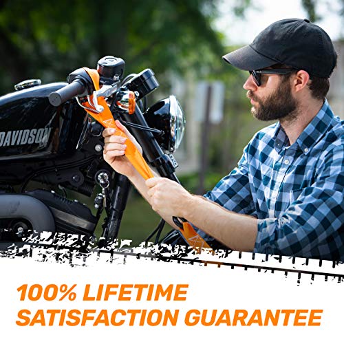 Ratchet Straps by RoofPax (2-Pack) | Heavy Duty Motorcycle Tie downs Kit | 5,208 Break Strength | 1.6" x 8' Cargo Tiedowns For Heavy Loads | Padded Handles & Coated Chromoly | S Hooks w/ 2 Soft Loops