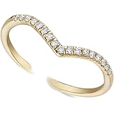 Bolenvi Crystallized Gold Wishbone Adjustable Ring in 18K Gold Plated Jewelry For Her