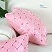 Euphoria CaliTime Pillow Cover Faux Silk Pink Ground Three-tone Diamonds Lattice Geometric Chain Embroidered 18