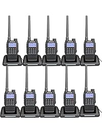 Retevis RT87 impermeable Walkie Talkie de largo alcance VHF UHF IP67 128 CH VOX FM Radio de seguridad de emergencia de alta potencia de 2 vías con audio super claro (paquete de 10)